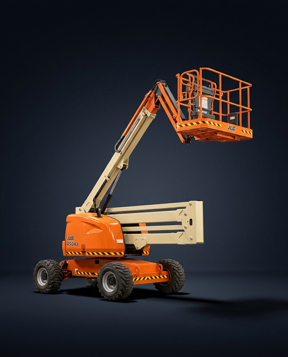 Plataforma JLG 450AJ com lança parcialmente articulada