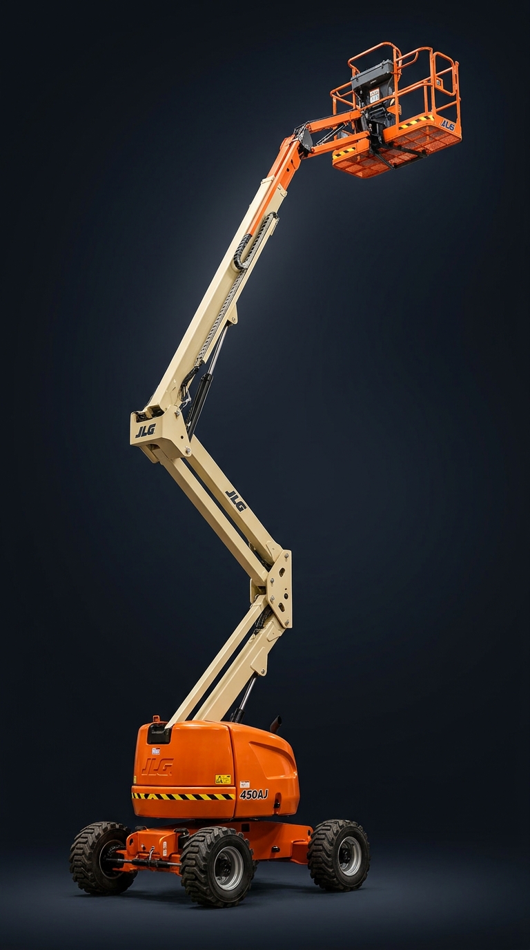 Plataforma JLG 450AJ totalmente estendida a 16 metros